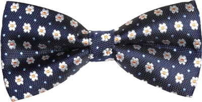 Fako Fashion® - Vlinderstrik - Vlinderdas - Strik - Deluxe - 12cm - Blauw Met Witte Bloemetjes
