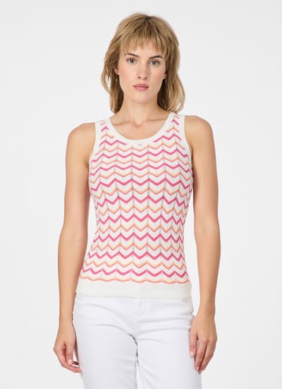 Top Meela beige/roze print mouwloos Ragwear - maat XL