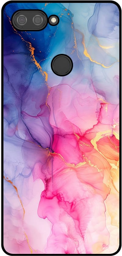 Smartphonica Telefoonhoesje Geschikt voor Xiaomi Mi 8 Lite met marmer opdruk - TPU backcover case marble design - Regenboog geschikt voor Xiaomi Mi 8 Lite
