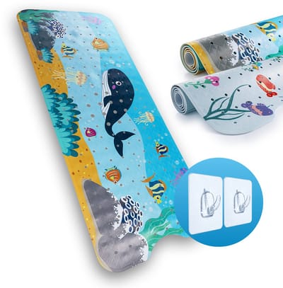 Flipline Badmat Walvis 100×40 cm - Antislip Badkuipmat - Comfortabel & Hygiënisch