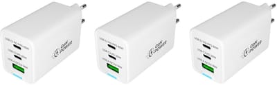 3 stuks OneOne 50W super snellader met 3 poorten. USB A en 2x USB C. Compacte GAN Quick Charge lader. PD PPS oplader adapter past op Google Pixel 7, 7 Pro, 8, 8a, 8 Pro, 9, 9 Pro, 9 Pro XL, 9 Fold, 10, 10 Pro, 10 Pro XL, 10 Fold, C, XL