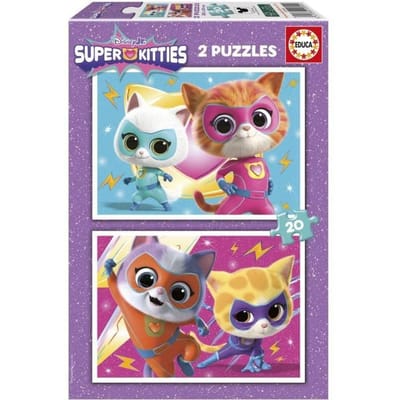Puzzle - EDUCA - SuperKitties - 2 x 20 pieces - Multicolore - Pour enfants - a partir de 3 ans