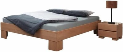 Bed Box Wonen Massief beuken houten bed Melnik Premium 140x210 cm Natuur gelakt