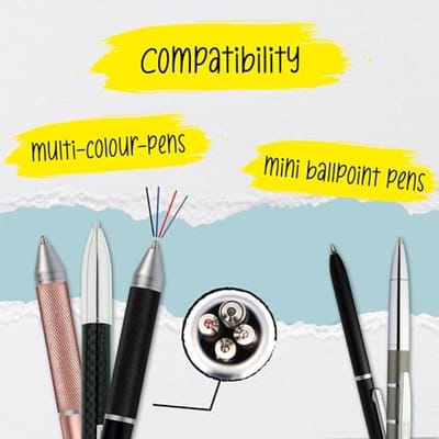 Mini-balpenvullingen D1 - Set van 10, onuitwisbaar en documentbestendig, lijndikte M, schrijfkleur zwart