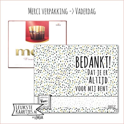 Kaartkadootje Merci -> Vaderdag - No:05 (Bedankt dat je er ALTIJD bent-Stippen-Groen/Blauw) - LeuksteKaartjes.nl by xMar