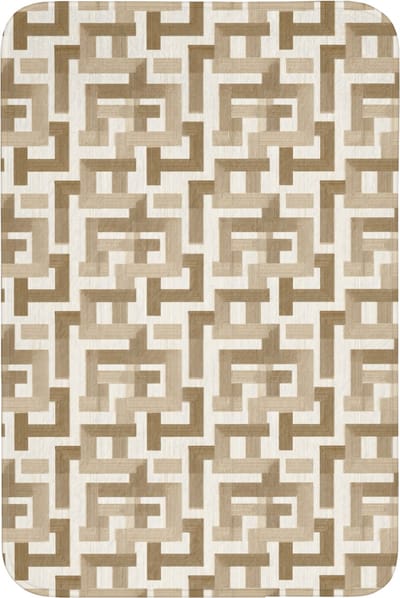 Badmat 60x90 cm - Antislip - Geometrisch - Retro - Bruin - Badmatten voor badkamer - Badkamermat - Douchemat - Badkamer mat
