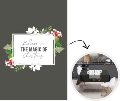 Tafelkleed - Tafellaken - 180x260 cm - Bloemen - Christmas - Quotes - Binnen en Buiten