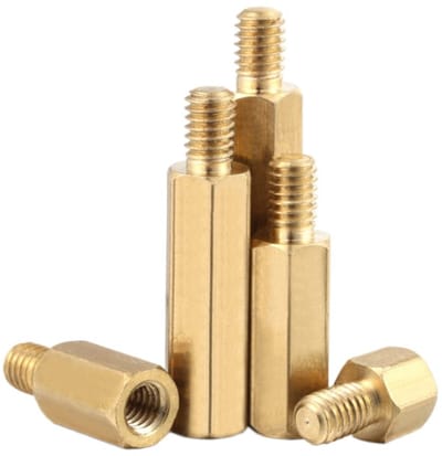 Dailygoods - Hex Messing Spacer - M2.5 Schroef Moer - Duurzaam en Anticorrosief - 50 Stuks - Voor Huis en Kantoor - M2.5*11+6mm