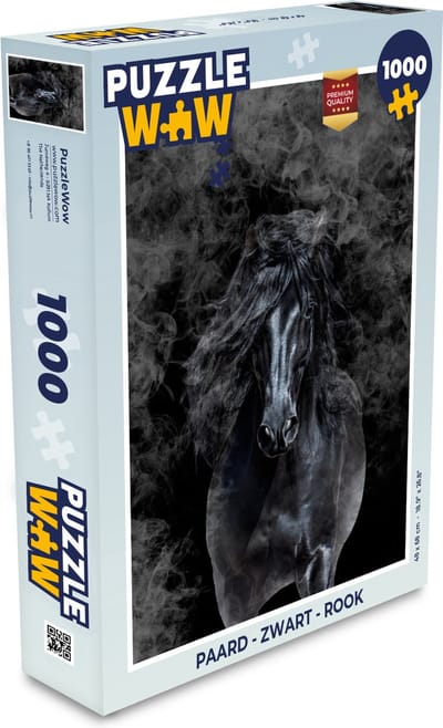 Puzzel Paard - Zwart - Rook - Legpuzzel - Puzzel 1000 stukjes volwassenen
