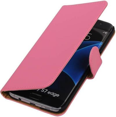 Bookstyle Wallet Case Hoesjes Geschikt voor Samsung Galaxy S7 Edge G935F Roze