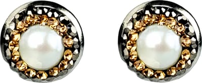 Zoetwater parel oorbellen Bright Pearl Gold Small - oorknoppen - echte parels - wit - goud - zwart - sieraden zakje - parel oorbellen dames - parel oorknopjes