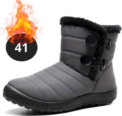 Bovista Snowboots - Sneeuwschoenen - Sneeuwboots - Dames - Wintersport - Ski - Skischoenen - Grijs - 41 - Knopen