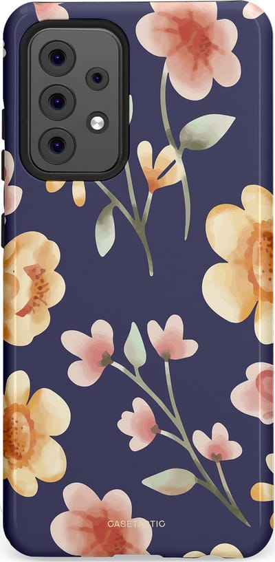 Casetastic Hoesje Geschikt voor Samsung A52 (4G/5G/s) - Stijlvolle Beschermende Duo-layer Case - Fluweel Bloemendesign