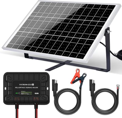 Zonnepaneel Set - Draagbare Energie - Accu Onderhoud - 360 Graden Verstelbaar - 25 Watt 12 Volt