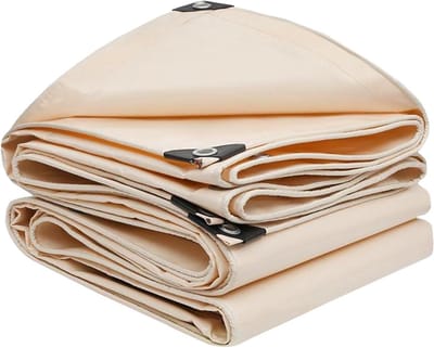 Waterdicht Zeildoek - Afdekzeil Zwaar - Bescherming Buiten - Versterkte Randen - 1.8x3m - Beige