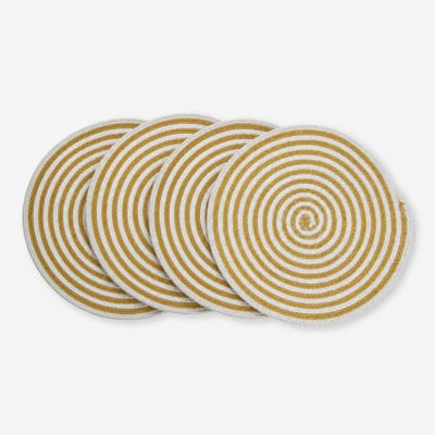 Placemat Set Gevlochten Katoen Rond 6 stuks | 38 cm | Cotton White | Natuurlijke Onderlegger | Landelijke & Moderne Tafeldecoratie