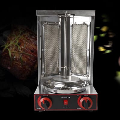 Professionele Gas Kebab & Döner Grill Machine - 3000W RVS Verticaal voor Thuis en Horeca