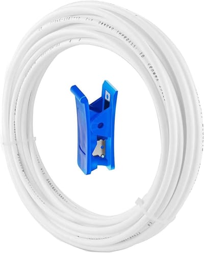 10 meter witte koelkast slang, inlaat slang voor koelkast, osmose slang, waterfilter en aquarium wateraansluiting, 3/8" (9.53mm) met slangknipper