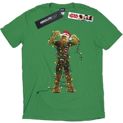 Star Wars Heren Chewbacca Kerstverlichting T-Shirt (Iers Groen)