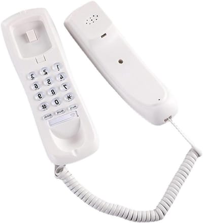 Vaste Telefoon - Wandtelefoon Bureau - Betrouwbaar Bellen - Geen Batterijen Nodig - 20 cm Lengte - Wit