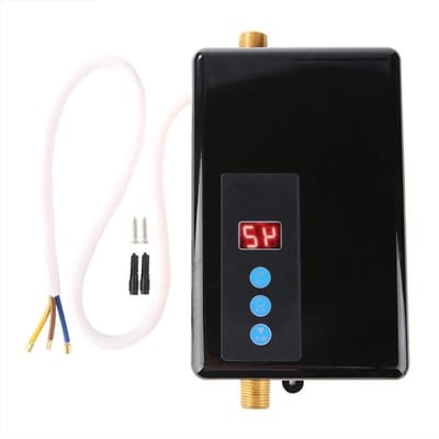 Directe Boiler - Mini Waterverwarmer - Direct Warm Water - 55KW Vermogen - Compact Ontwerp - Zwart