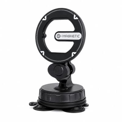 Magnetische Auto Telefoonhouder met Vacuüm Zuignap – 360° Draaibaar & 180° Opvouwbaar – Sterke Magneet – Universele GSM Houder voor Auto Dashboard & Raam