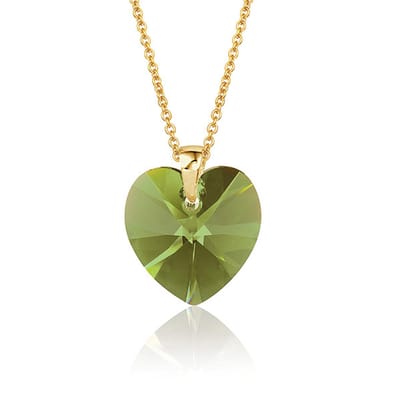 Montebello Ketting Fleur HG560 - Swarovski Hart - 925 Zilver Verguld - Ø14mm - 50cm
