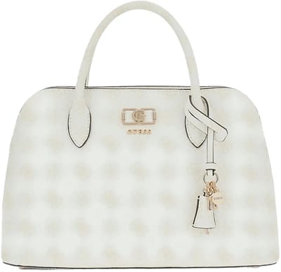 GUESS handtas schoudertas Emelie Logo Two Comp Satchel White Logo wit