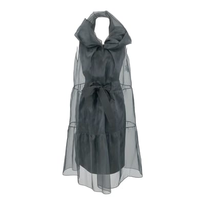 Moschino shift jurk met zwarte tule overlay