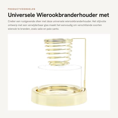 Dailygoods- Wierookhouder Antislip - Wierookbrander - Verwijderbaar Glas - Geschikt voor Wierookstokjes - Makkelijk te Reinigen - Woondecoratie