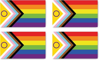 Sticker: 150x90mm, 4 pieces - Flag - Inclusive Pride - LGBTQ - for car, laptop and more - ShopVlot