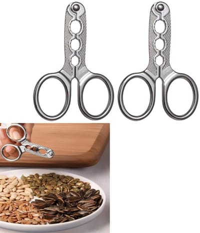 2 stuks - Notenschiller - Pompoenpitkraker - Pistacheschiller - Notenkraker - Pompoenpitschiller - Duurzaam - Roestbestendig - Zilver - Geschikt voor pistachenoten, pijnboompitten en pompoenpitten