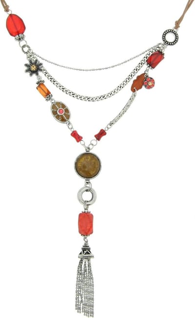 Behave - Double Layer Ketting met Hanger en Franje - Trendy Accessoire voor Elke Gelegenheid