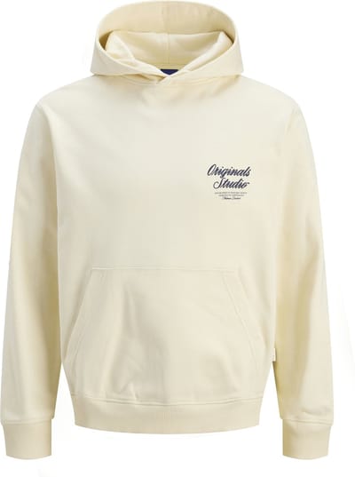 Jack & Jones Trui Jornorrebro Typo Back Sweat Hood Sn 12283054 Antique White Mannen Maat - L