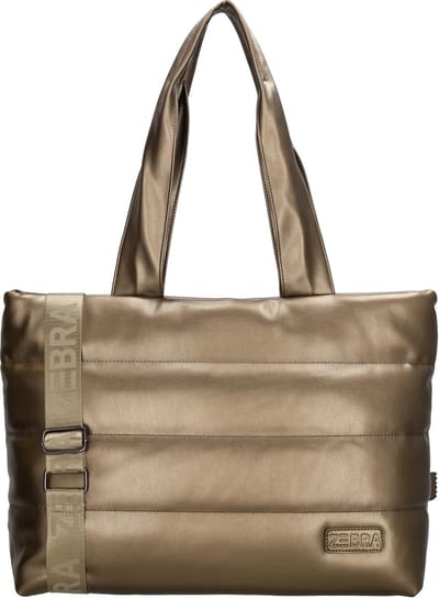 Zebra Evie Hand & Schoudertas Shopper 15,6 inch Laptop Vak - Tote Bag - Dames Tas - Brons