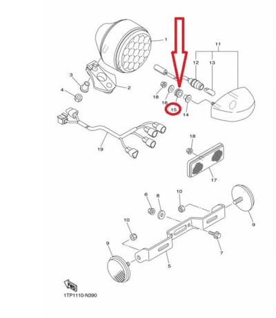 Silentbloc passe fil pour moto Yamaha 1300 FJR 2006 à 2016 90480-11008 Neuf