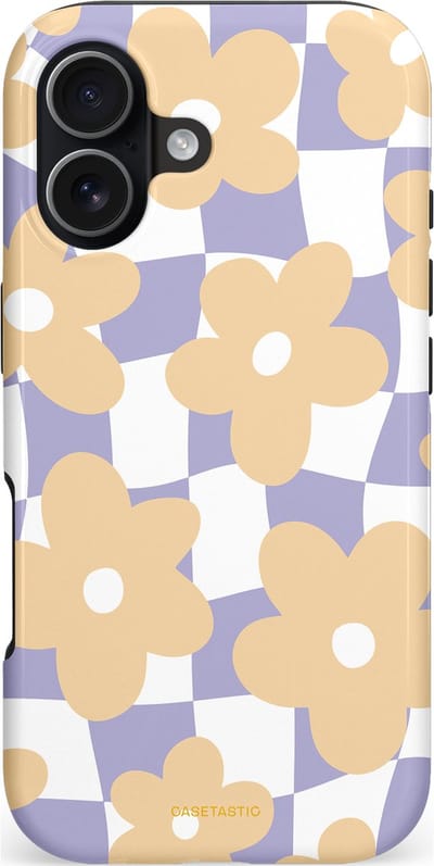 Casetastic hoesje geschikt voor Apple iPhone 17 - MagSafe - Dubbellaagse bescherming - Madeliefjes feest - Fashion Case - Zand Wit Lavendel