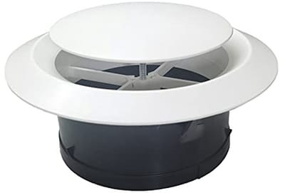 Instelbaar ventilatierooster 100 mm - Ventilatierooster voor badkamer, keuken en kantoor