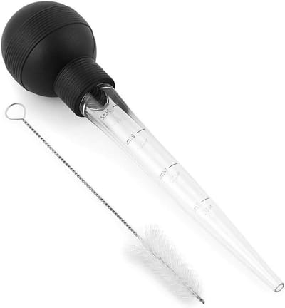 Kalkoeninjector met Borstel en Marinade Naald voor Makkelijk Basten en Koken, Voedselveilige Spuit en Olie Dripper voor Keukengebruik, Assorted Kleuren