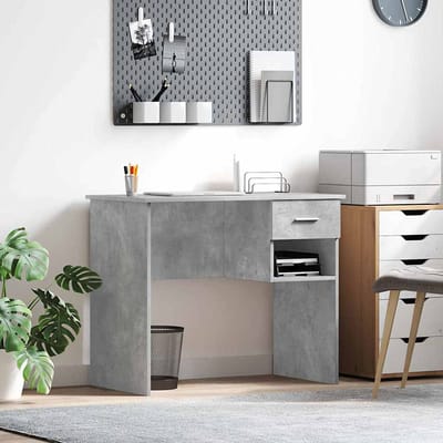 vidaXL - Bureau - Beton - Grijs - 90 - x - 49 - x - 75 - cm - Bewerkt - hout