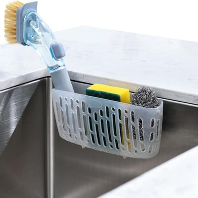 Famanu – Sponshouder voor gootsteen met zuignappen, transparante keuken organizer