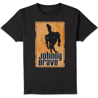 Johnny Bravo Fire Men's T-Shirt - Black - 3XL