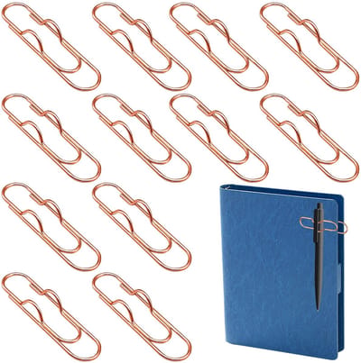 Dailygoods- Pennenclips 12 Stuks - Hartvormige Bladwijzer - Decoratieve Kaarthouder - Multifunctionele Organizer - Metalen Klem - Betrouwbare Grip