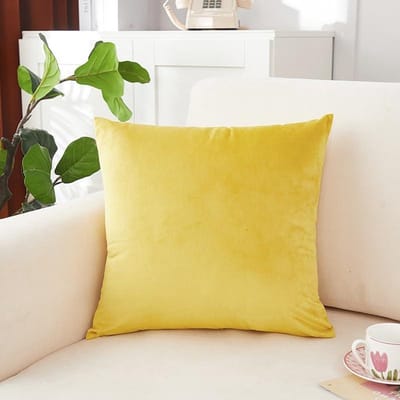 Decoratieve kussens - Sierkussens set - Woonkamer decoratie - Zachte fluwelen hoes - 40 x 40 cm - Geel