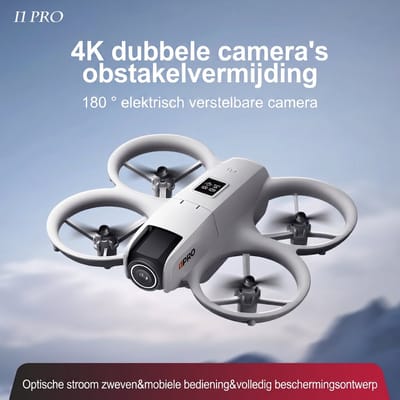 I1 PRO Drone D18 - Mini Drone met 4K Camera - 180 ° Elektrisch Verstelbare Lens - Driezijdige Obstakelvermijding - Grijs, geschikt voor kinderen en beginnende volwassenen