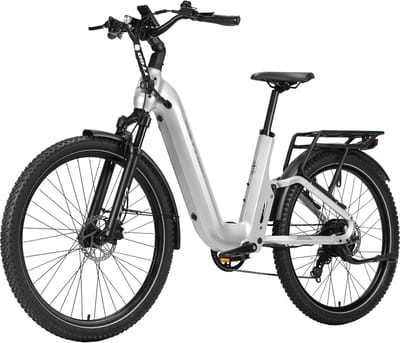 TTGO E-SUVO S6 - Full Suspension E-MTB 27,5 inch - 48V 15Ah Accu - Tot 120 km Actieradius - 70Nm Koppel - 250W Achterwielmotor - Hydraulische Schijfremmen - Shimano 7 Versnellingen - Zilver