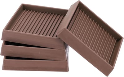 Meubelvoetjes - Antislip Pads - Vloer Beschermen - Duurzaam Rubber - 7.5cm Vierkant - Bruin