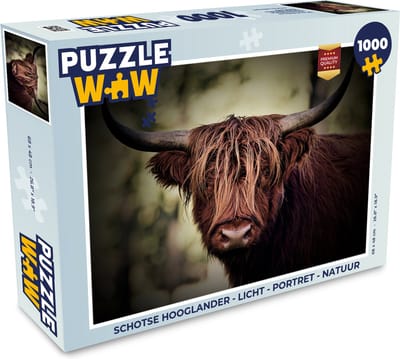 Puzzel Schotse hooglander - Licht - Portret - Natuur - Legpuzzel - Puzzel 1000 stukjes volwassenen
