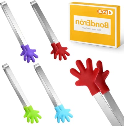 Set van 4 Suikerlepels – RVS Mini Serveertangen voor Snoepjes, Buffet, IJsblokjes en Taartjes