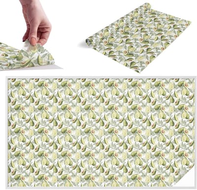 Tulup Raamfolie Anti inkijk - Avocadobladeren Melkglas Folie - 200x116 cm - Groente Anti inkijk Raamfolie Glas in Lood - Zonwerende Raamfolie - Voor de keuken, hal en woonkamer - Privacy Folie Raam Glas in Lood